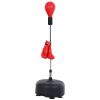 Soozier Punching Bag Free Standing w Boxing Gloves Height Adjustable Red