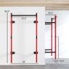 Soozier Folding Squat Rack with Pull Up Bar, Wall Mounted and Adjustable, 1000 Pounds Capacity Power Rack, Red
