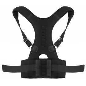 Unisex Posture Corrector Support Magnetic Lumbar Back Posture Support Belt Adjustable Upper Back Braces Clavicle Shoulder Brace Belt Pain Relief Thera (Option: S)