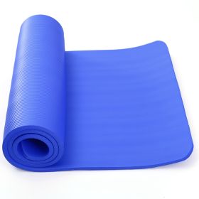 0.6-inch Thick Yoga Mat Anti-Tear High Density NBR Exercise Mat Anti-Slip Fitness Mat for Pilates Workout Cushion w/Carrying Strap Storage Bag (Option: Blue)