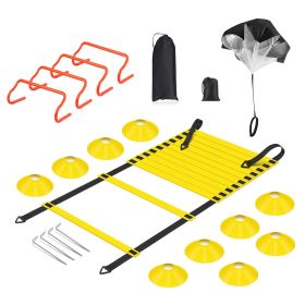 Speed Agility Training Equipment Set For Pro Beginner Including Cones Parachute Stakes Hurdles 19.68FT Ladder with Carrying Bag Soccer Football Basket (Option: )