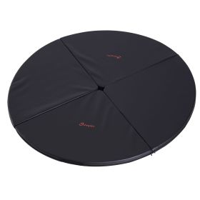 2T X 5W Foldable Dance Pole Crash Mat, Portable Round Pole Dance Mat, Lightweight And Foldable, Black (Color: Black)