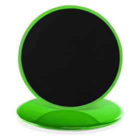 2Pack Sided Gliding Discs Core Sliders Exercise Sliding Workout Strength Carpet (Option: Green)