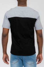 COLOR BLOCK SHORT SLEEVE TSHIRT (Color: NAVY RED, size: 2XL)