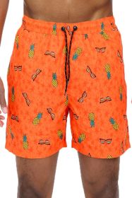 Pineapple Swim Trunks Board Shorts (Color: Orange, size: M)