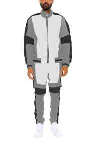 COLOR BLOCK TRACK SET (Color: GREY BLACK, size: M)