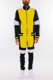 COLOR BLOCK TRACK SET (Color: YELLOW BLACK, size: 3XL)