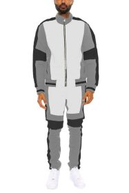 COLOR BLOCK TRACK SET (Color: GREY BLACK, size: XL)