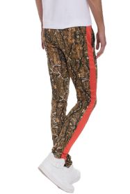 WEIV MEN'S HUNTER CAMO TRACK PANTS (Color: CAMO-ORANGE, size: 2XL)