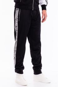 SNAKE SIDE PRINT TRACK JOGGER (Color: Black, size: 3XL)