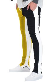 TWO TONE COLOR BLOCK TRACK PANT JOGGER (Color: GREY/BLACK, size: 2XL)