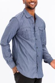 Weiv Men's Casual Long Sleeve Shirts (Color: Grey, size: M)