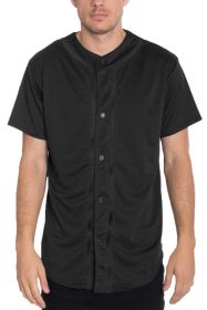 Solid Baseball TShirt Jersey (Color: BLACK BLACK, size: L)