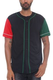 Solid Baseball TShirt Jersey (Color: BLACK GREEN RED, size: XL)