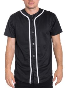 Solid Baseball TShirt Jersey (Color: BLACK WHITE, size: L)