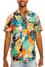 Weiv Hawaiian Print Button Down Shirt (Color: MULTI, size: L)
