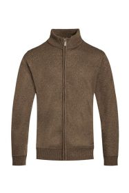 Weiv Mens Solid Full Zip Sweater (Color: BROWN, size: L)