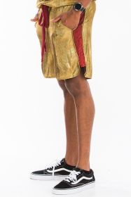 METALLIC FLICK SHORTS (Color: Black / Red, size: 2XL)