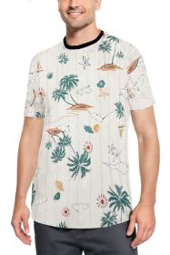 Allover Print Short Sleeve Tshirt (Color: AP11, size: L)