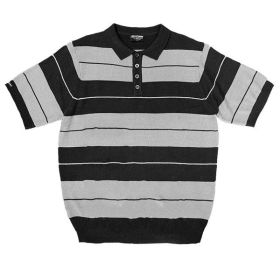 Charlie Brown Shirt Short Sleeve Polo (Color: BLACK GREY, size: S)