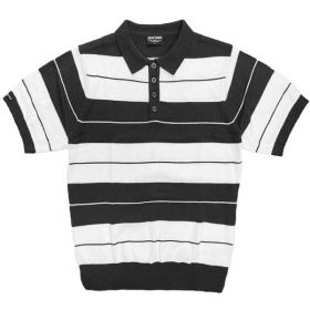 Charlie Brown Shirt Short Sleeve Polo (Color: BLACK WHITE, size: S)