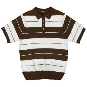 Charlie Brown Shirt Short Sleeve Polo (Color: BROWN WHITE, size: 4XL)