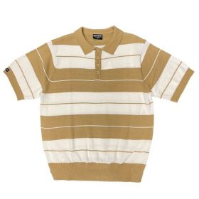 Charlie Brown Shirt Short Sleeve Polo (Color: KHAKI WHITE, size: 4XL)