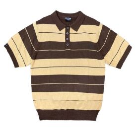 Charlie Brown Shirt Short Sleeve Polo (Color: BROWN KHAKI, size: L)