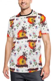 Allover Print Short Sleeve Tshirt (Color: AP01, size: M)