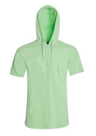 Lightweight Short Sleeves Hoodie (Color: Patina Green, size: 2XL)