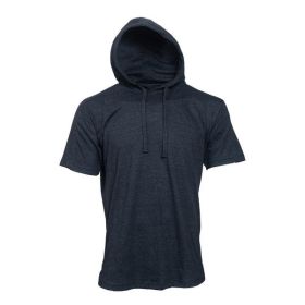 Lightweight Short Sleeves Hoodie (Color: Charcoal, size: 2XL)