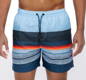 Blue stripes Swim Shorts (Color: Blue, size: 2XL)