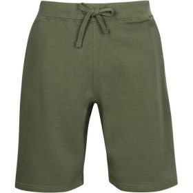 Fleece Sweat Shorts (Color: OLIVE, size: L)