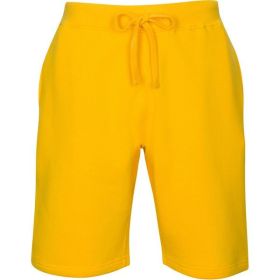 Fleece Sweat Shorts (Color: Golden Yellow, size: M)