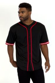 Unisex Active Sports Team Baseball Jersey (Color: Black, size: S)