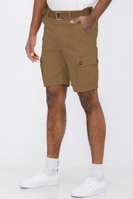 Weiv Mens Belted Cargo Shorts with Belt (Color: Dark Grey, size: 38)