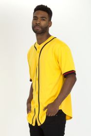 Unisex Active Sports Team Baseball Jersey (Color: Yellow, size: 3XL)