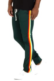 RAINBOW TAPE TRACK PANTS (Color: Green, size: S)