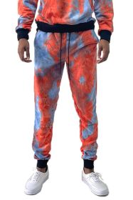 COTTON TYE DYE SWEAT PANTS (Color: BLUE PINK, size: M)
