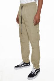 PEACOCK IRIDESCEINT JOGGER PANTS (Color: Beige, size: 2XL)
