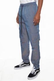 PEACOCK IRIDESCEINT JOGGER PANTS (Color: Blue, size: XL)