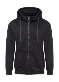 Heavyweight Fleece Zipper Hoodie (Color: Black, size: L)
