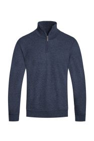 Weiv Mens Knit Quarter Zip Sweater (Color: NAVY, size: L)