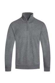 Weiv Mens Knit Quarter Zip Sweater (Color: HGREY, size: L)