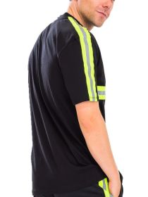 REFLECTIVE T-SHIRT (Color: black lime, size: L)