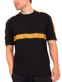 REFLECTIVE T-SHIRT (Color: black orange, size: L)