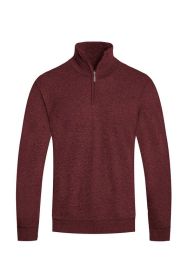 Weiv Mens Knit Quarter Zip Sweater (Color: MAROON, size: L)