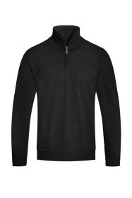 Weiv Mens Knit Quarter Zip Sweater (Color: Black, size: 2XL)