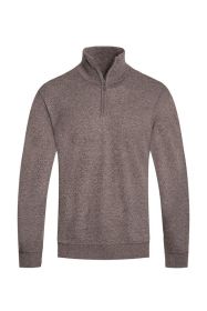 Weiv Mens Knit Quarter Zip Sweater (Color: BROWN, size: M)
