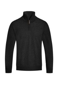 Weiv Mens Knit Quarter Zip Sweater (Color: Black, size: S)